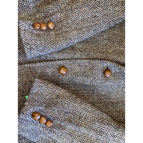 Stanley Blacker Tweed Blazer 44 Men Brown Harris Academy Award Clothes Los Angel - Picture 9 of 11